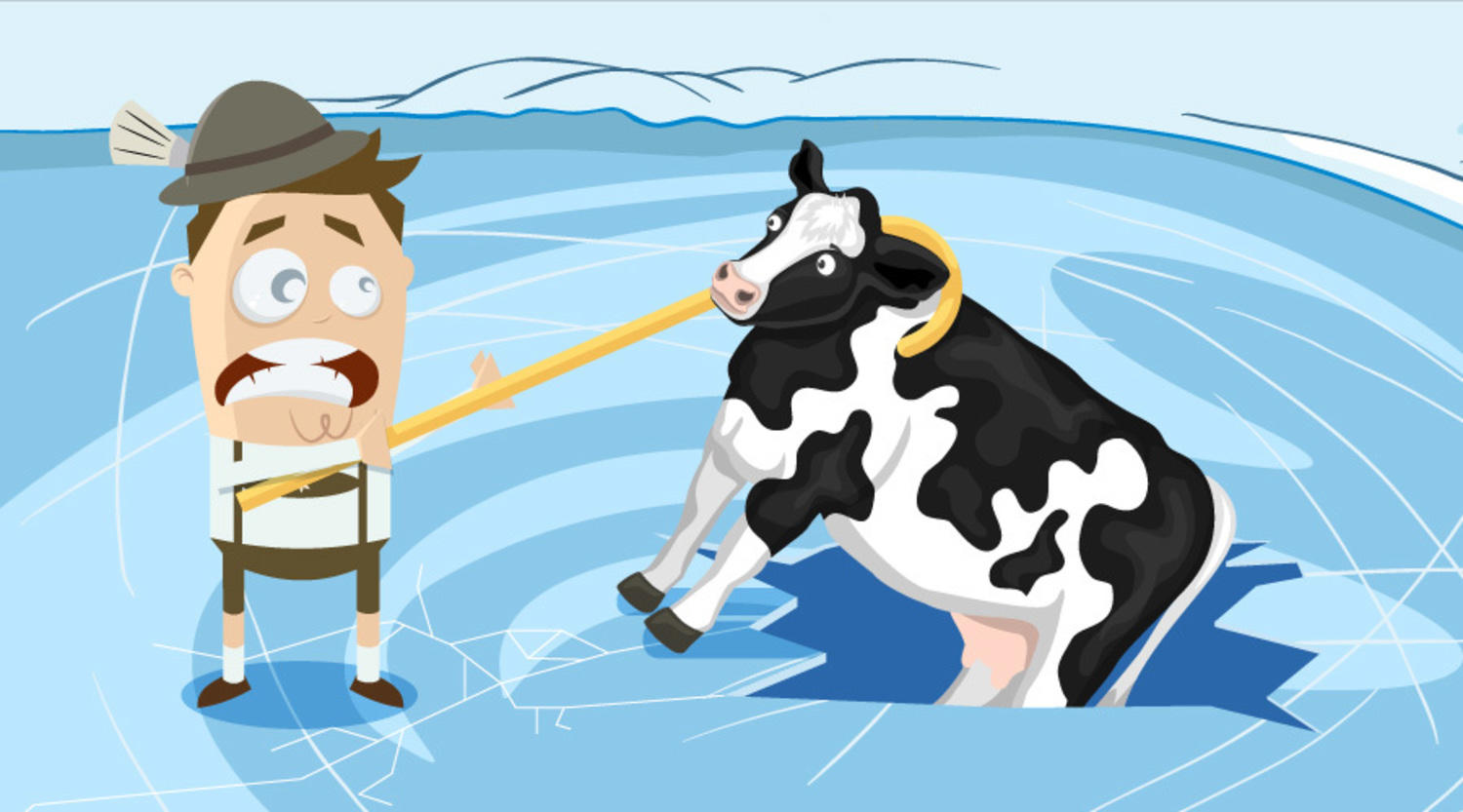 German Character Saving Cow From Ice.0d3987a5e5ece0c6bb012b72583d3e01
