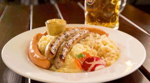 Variety Of Bratwurst With Beer